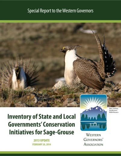 Western Governors’ Association Releases Major Sage Grouse Report Highlighting State & Local Efforts to Conserve the Species