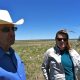 Rancher Mike Byrne and Bridget Nielsen,USFWS, look for sage grouse together at Clear Lake National Wildlife Refuge-- an SGI restoration success story in the making.