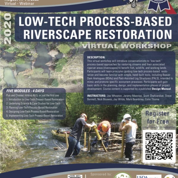 Virtual Workshop | Low-Tech Riverscape Restoration – Aug. 11-14, 2020