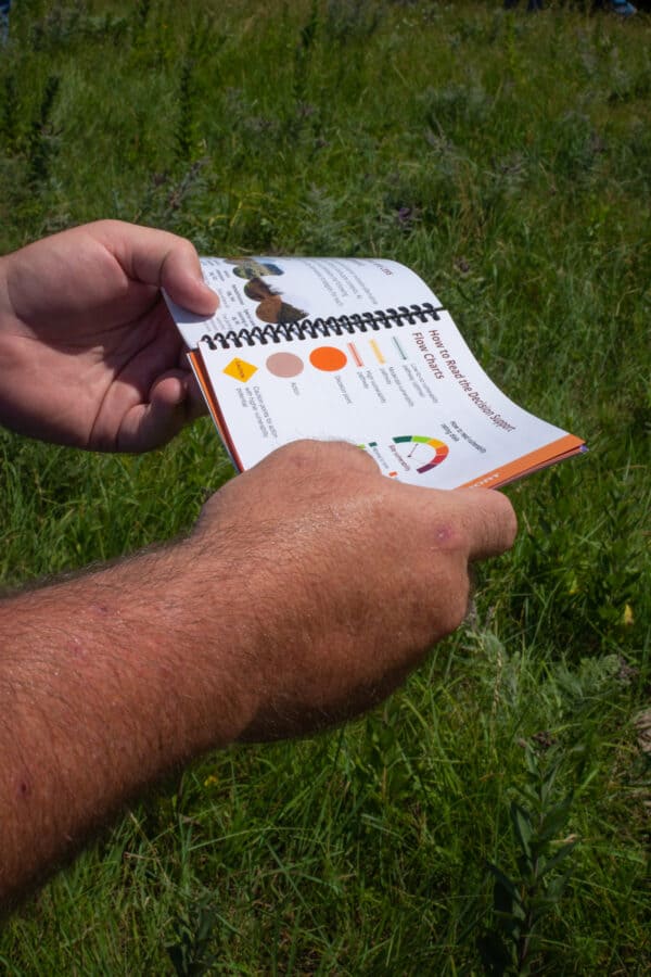 Using the pocket guide in the field.