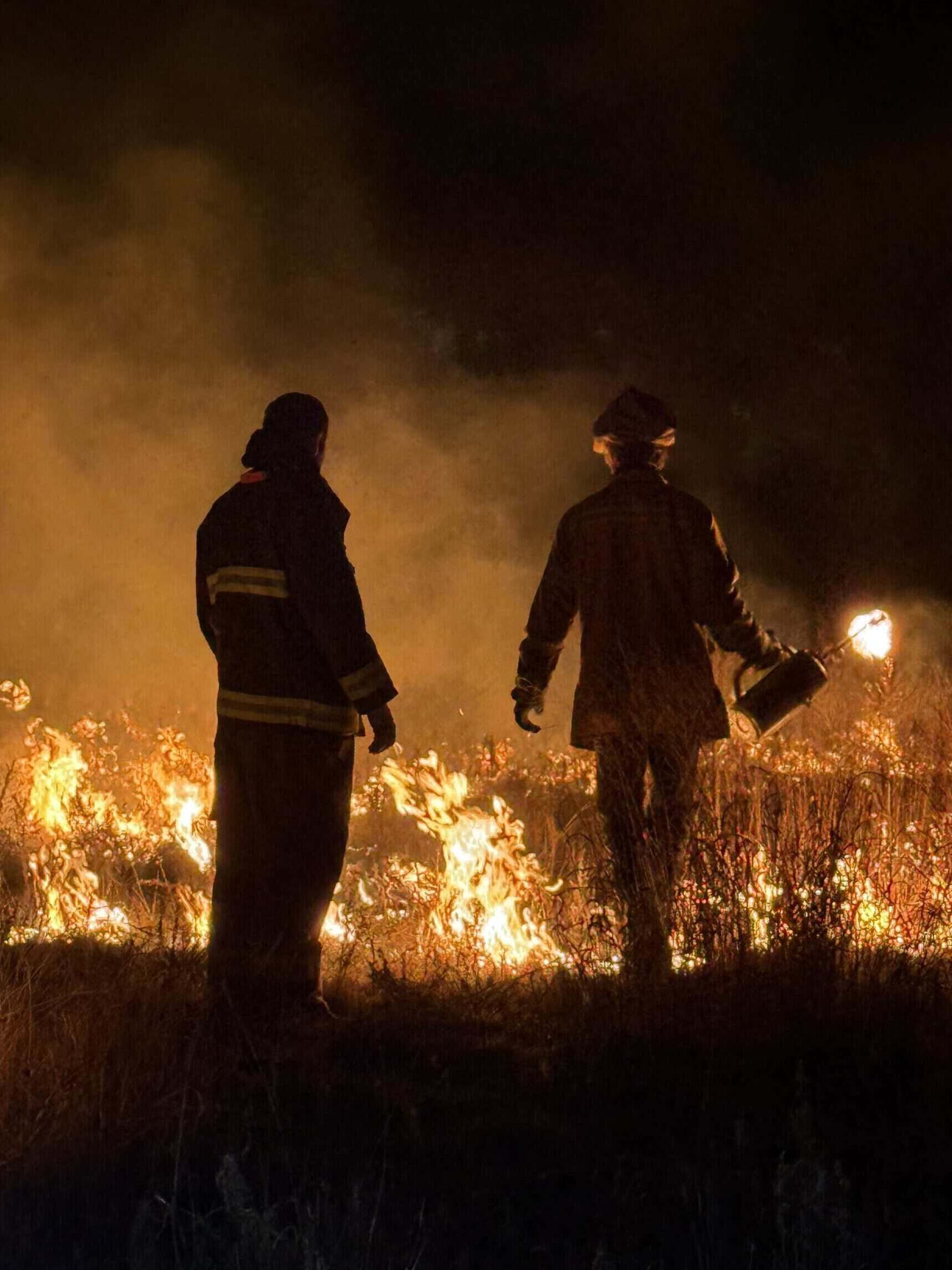 ranchers work together in Oklahoma on prescribed fire to reclaim grasslands